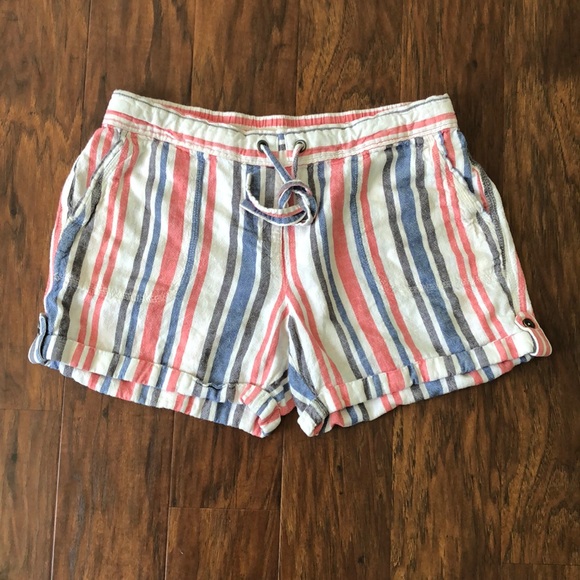 Per Se Pants - Per Se Linen Beachy Striped Shorts